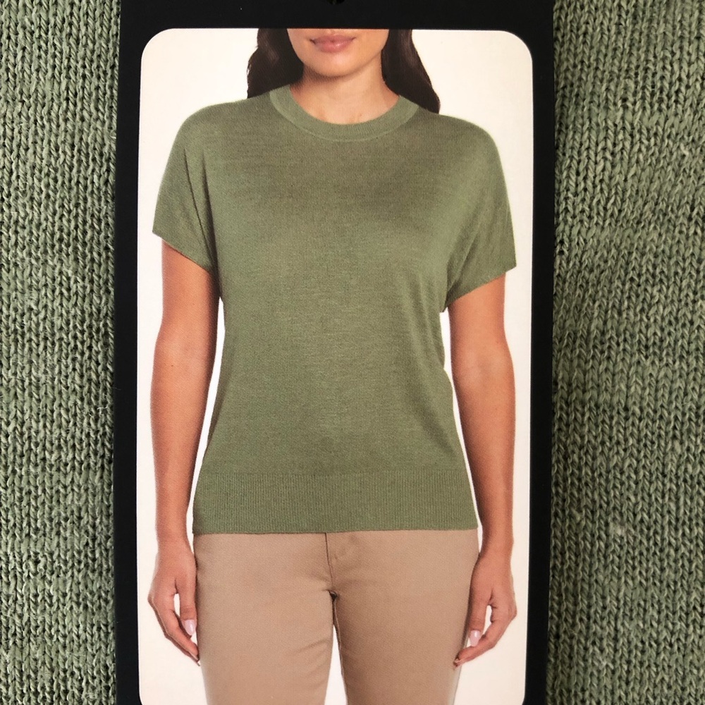 New Banana Republic Women's Linen Blend Short Sleeve Knit Top Size M